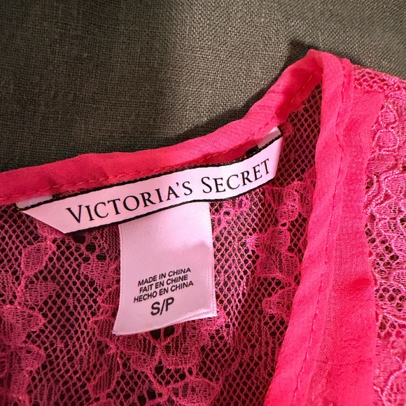 Victoria's Secret Vibrant Pink Lace Chemise Set - Picture 2 of 3